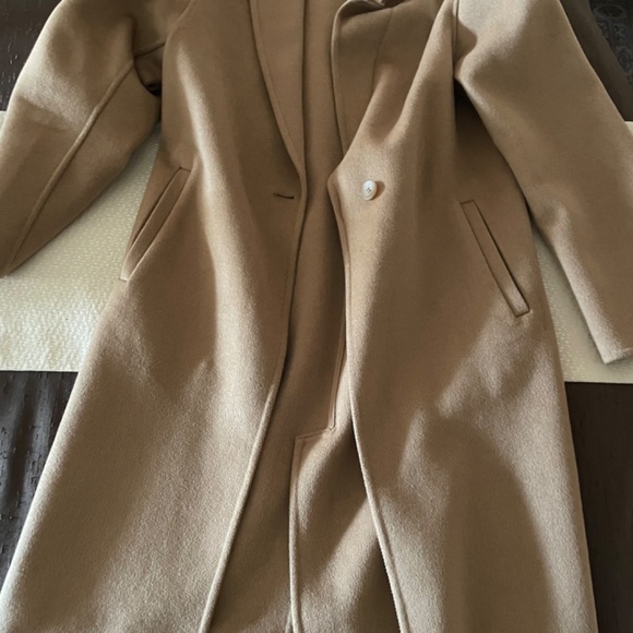 UNIQLO WOMEN'S DOUBLE FACE LONG COAT SIZE XS Tan-beige Wool Blend Coat - Picture 4 of 7